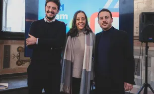 Nella foto da destra Pignotti, Funaro, Giorgio