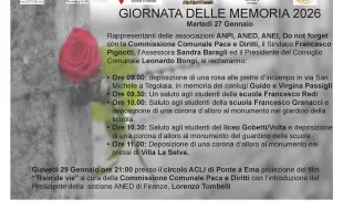 Volantino iniziative Giornata della Memoria 2026
