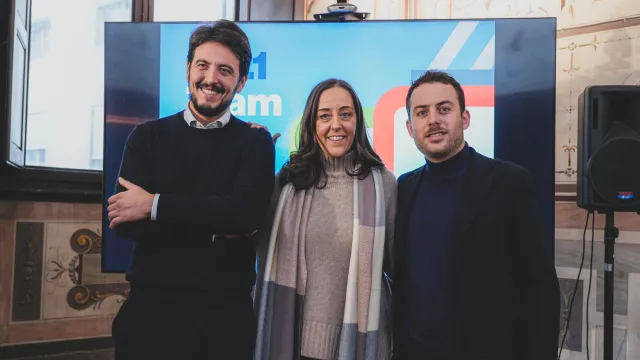 Nella foto da destra Pignotti, Funaro, Giorgio