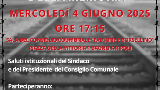 Locandina Consiglio comunale con gli studenti sul Viaggio della Memoria 2025