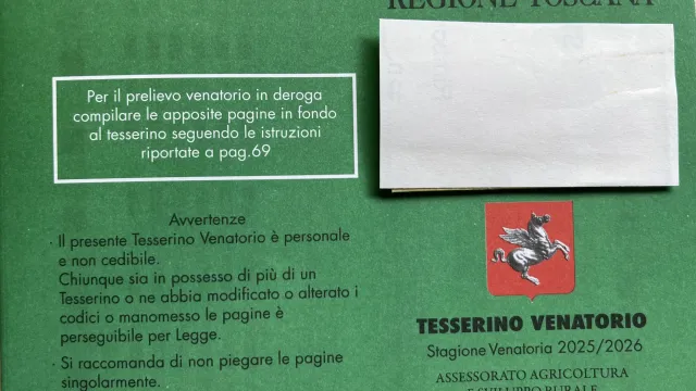 Immagine tesserino venatorio 2025