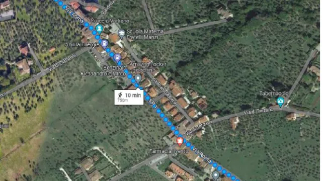 Immagine della cartina progettuale del Marciapiede Verde Meoste-Via del Carota