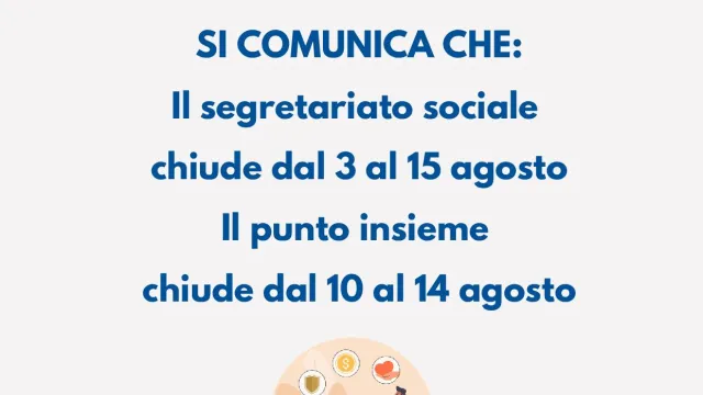 Locandina chiusura Punto insieme e segretariato sociale