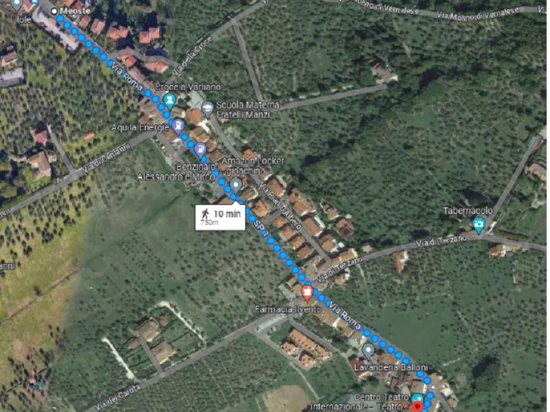 Immagine della cartina progettuale del Marciapiede Verde Meoste-Via del Carota