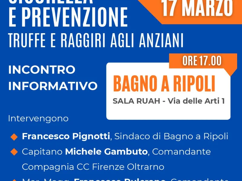 Locandina incontro sicurezza e prevenzione