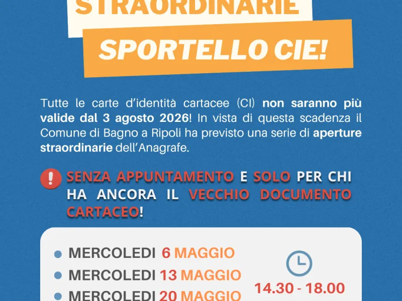 CIE - Aperture straordinarie maggio