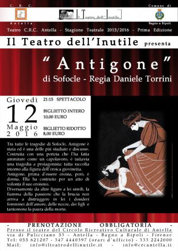 Teatro Crc Antella, il 12 maggio va in scena “Antigone” di Sofocle