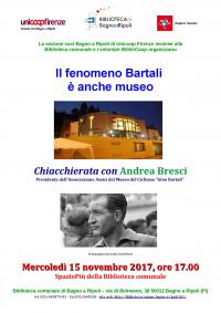 Andrea Bresci con il “suo” Gino Bartali in Biblioteca mercoledì 15 novembre